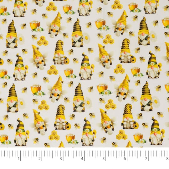SINGER Bee Gnomes Print Cotton Fabric